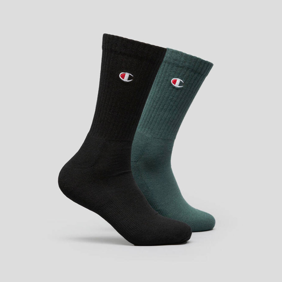 Champion / 2 Pack Logo Metaphor/Black Crew socks