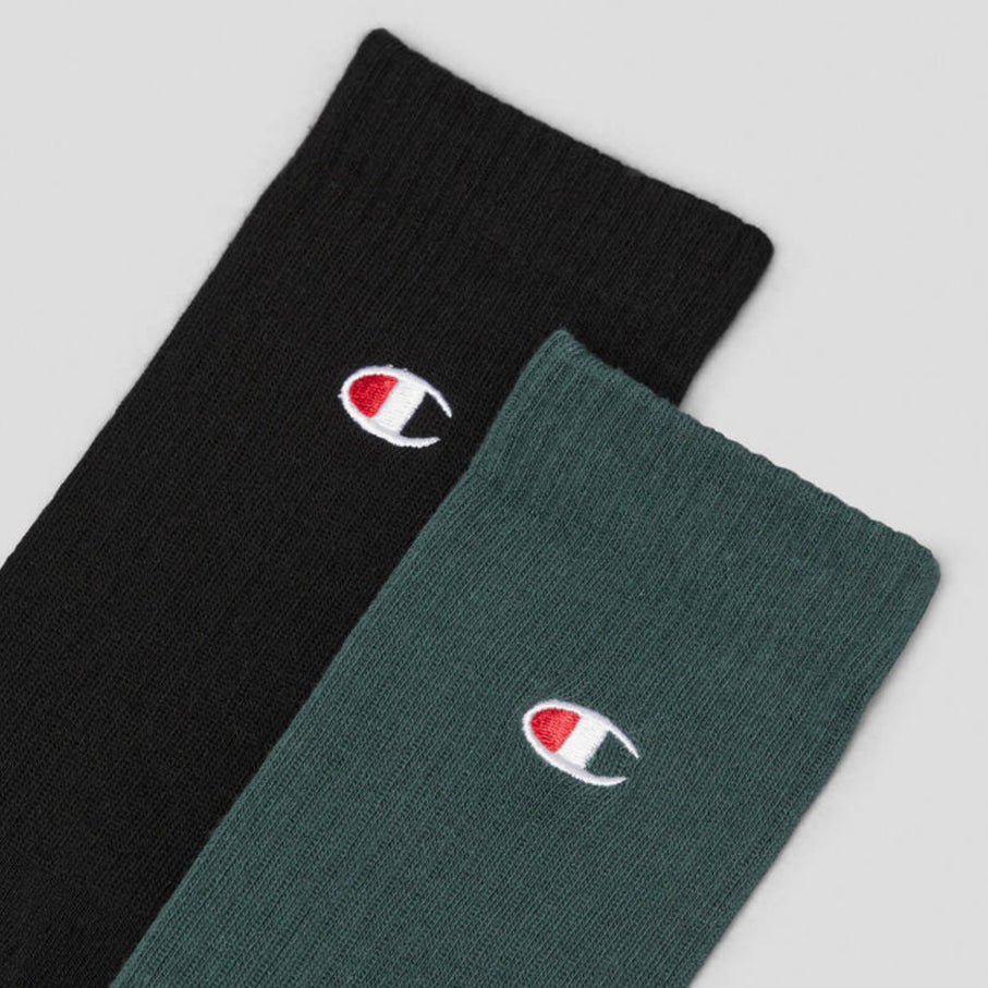 Champion / 2 Pack Logo Metaphor/Black Crew socks