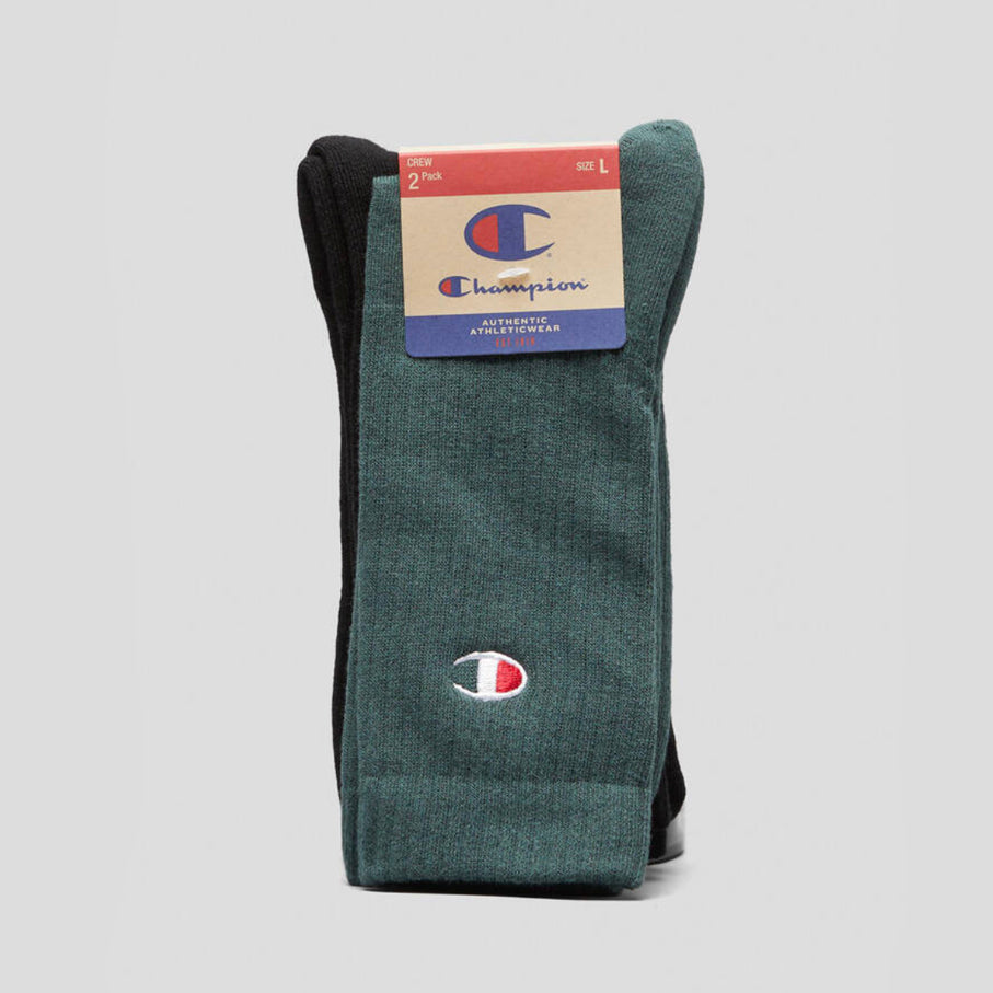 Champion / 2 Pack Logo Metaphor/Black Crew socks